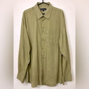 Armando Italian Collection Olive Green Dress Shirt - Size XL - Neck 17.5